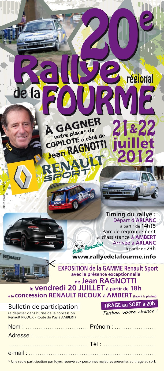Tract rallye de la Fourme 2012.